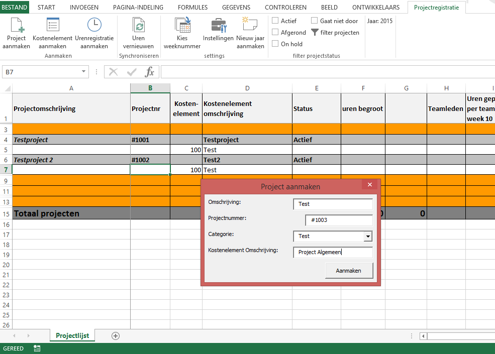 Urenregistratie in Excel