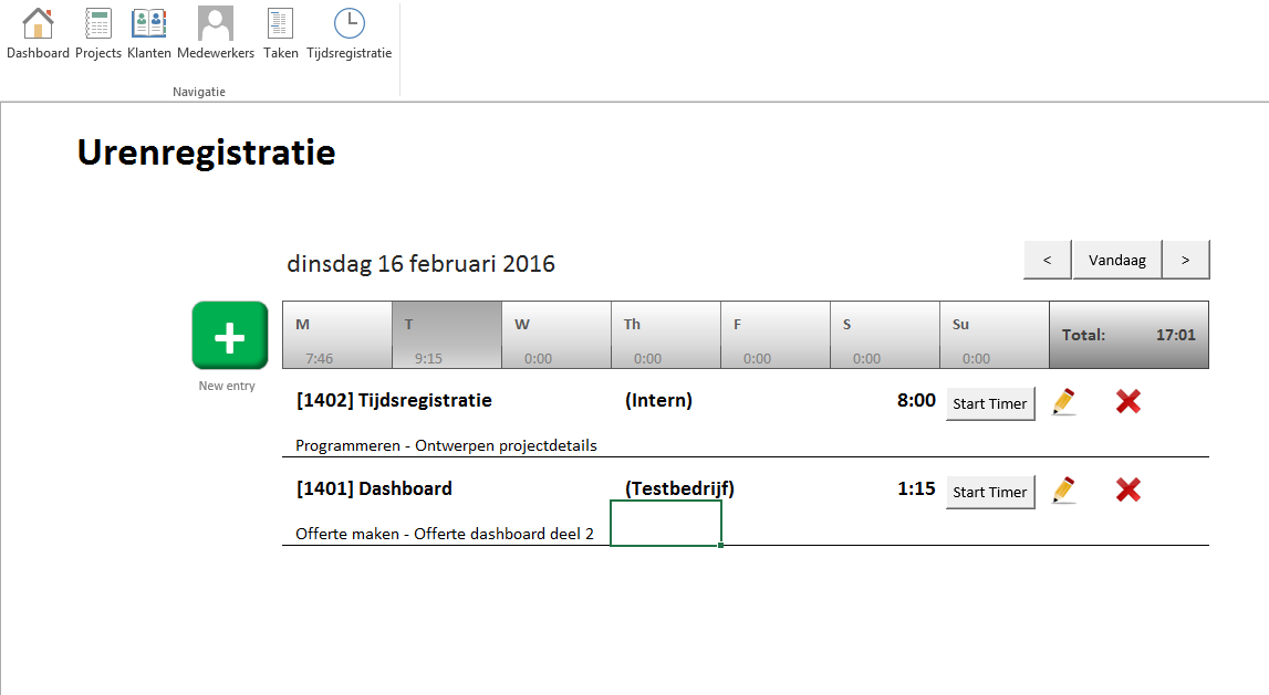 Urenregistratie in Excel voor ZZP